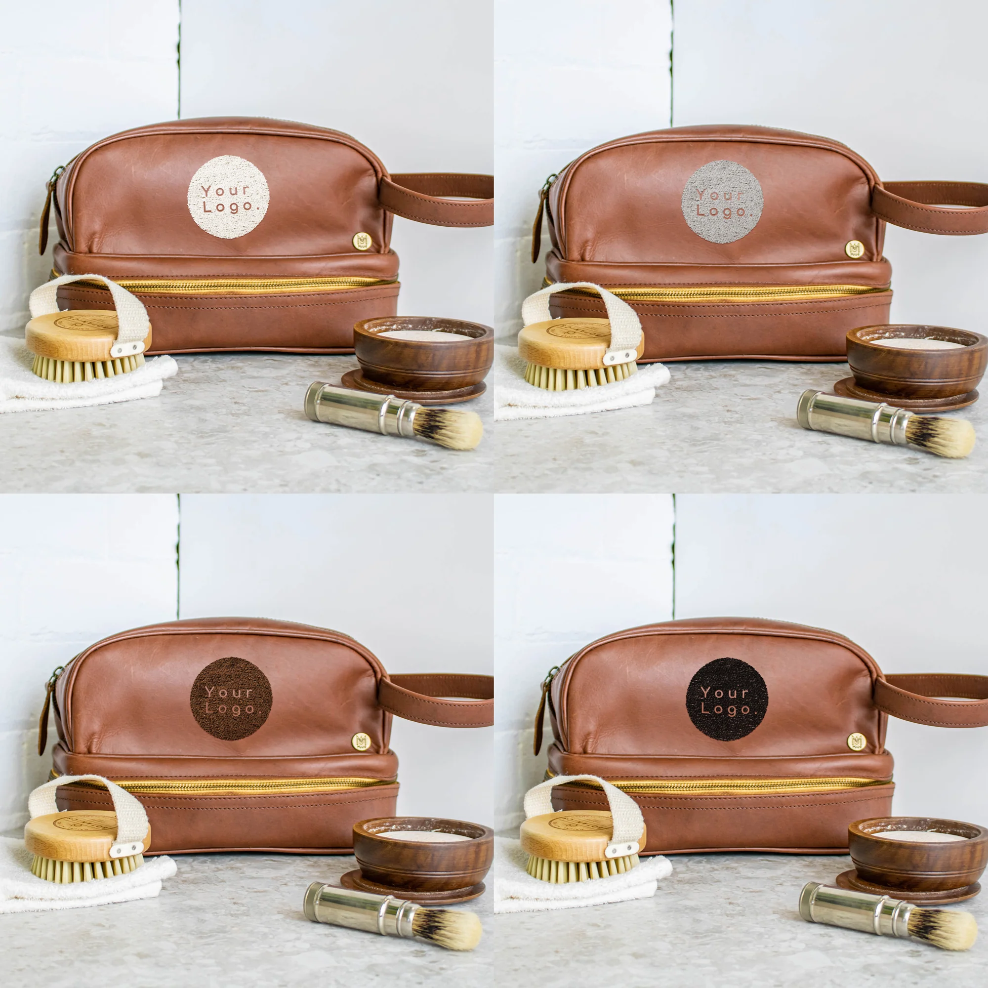 Branded Leather Wash & Cosmetics Bags - Image 11