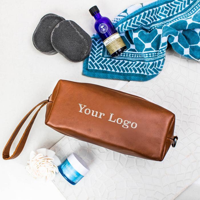 Branded Leather Wash & Cosmetics Bags - Image 2