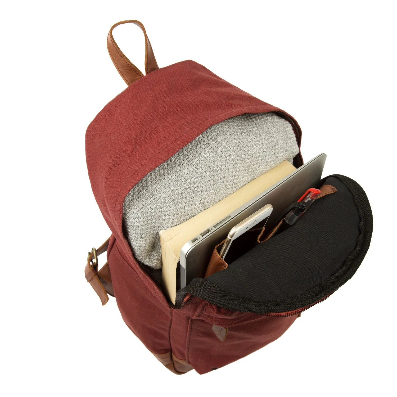 Red Canvas Rucksack - Image 6