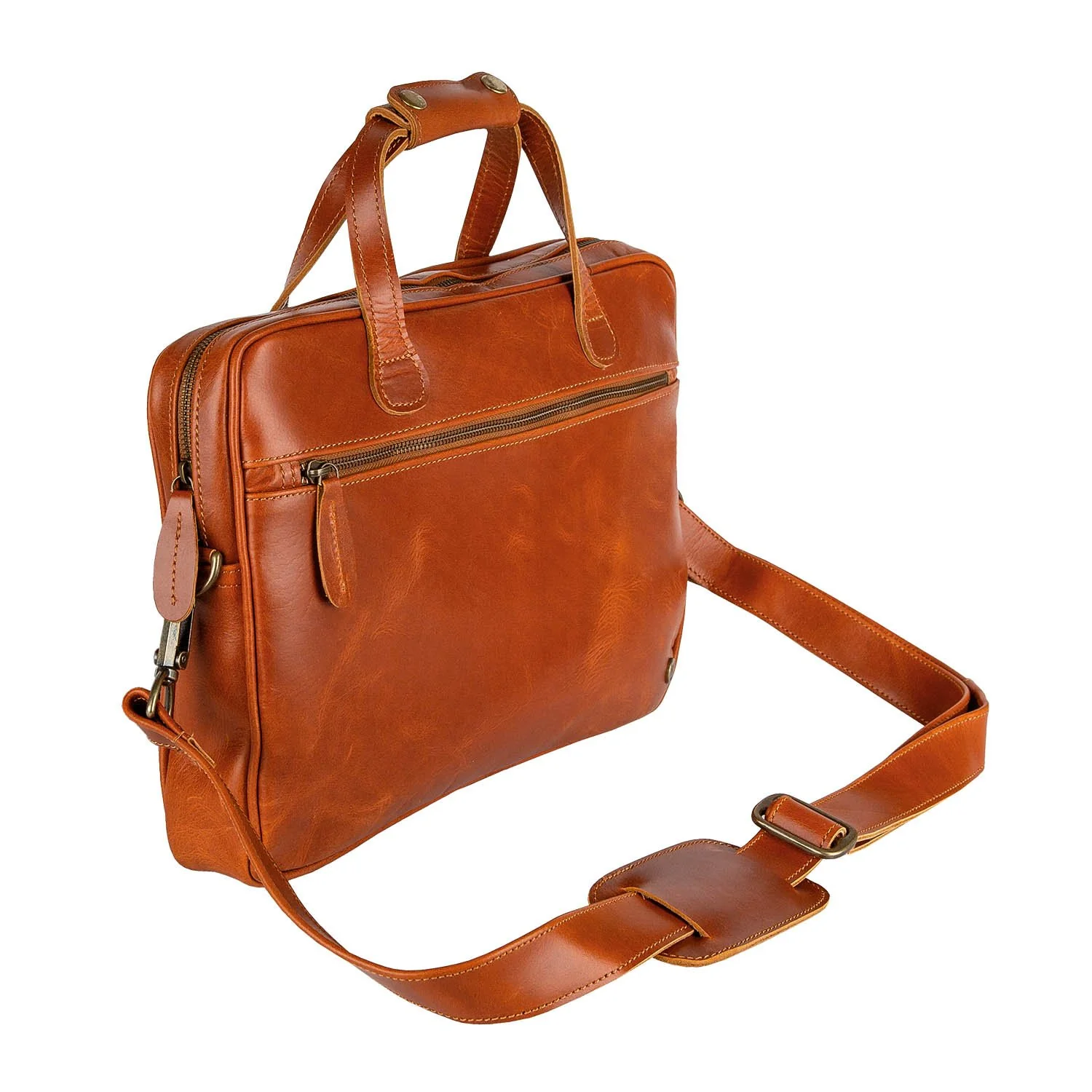 The Compact Laptop Satchel (Tan) - Image 4