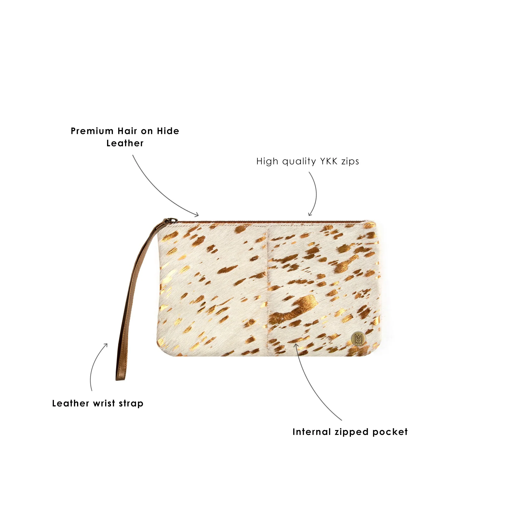 The Classic Clutch Bag (Gold and Cream) - Image 3