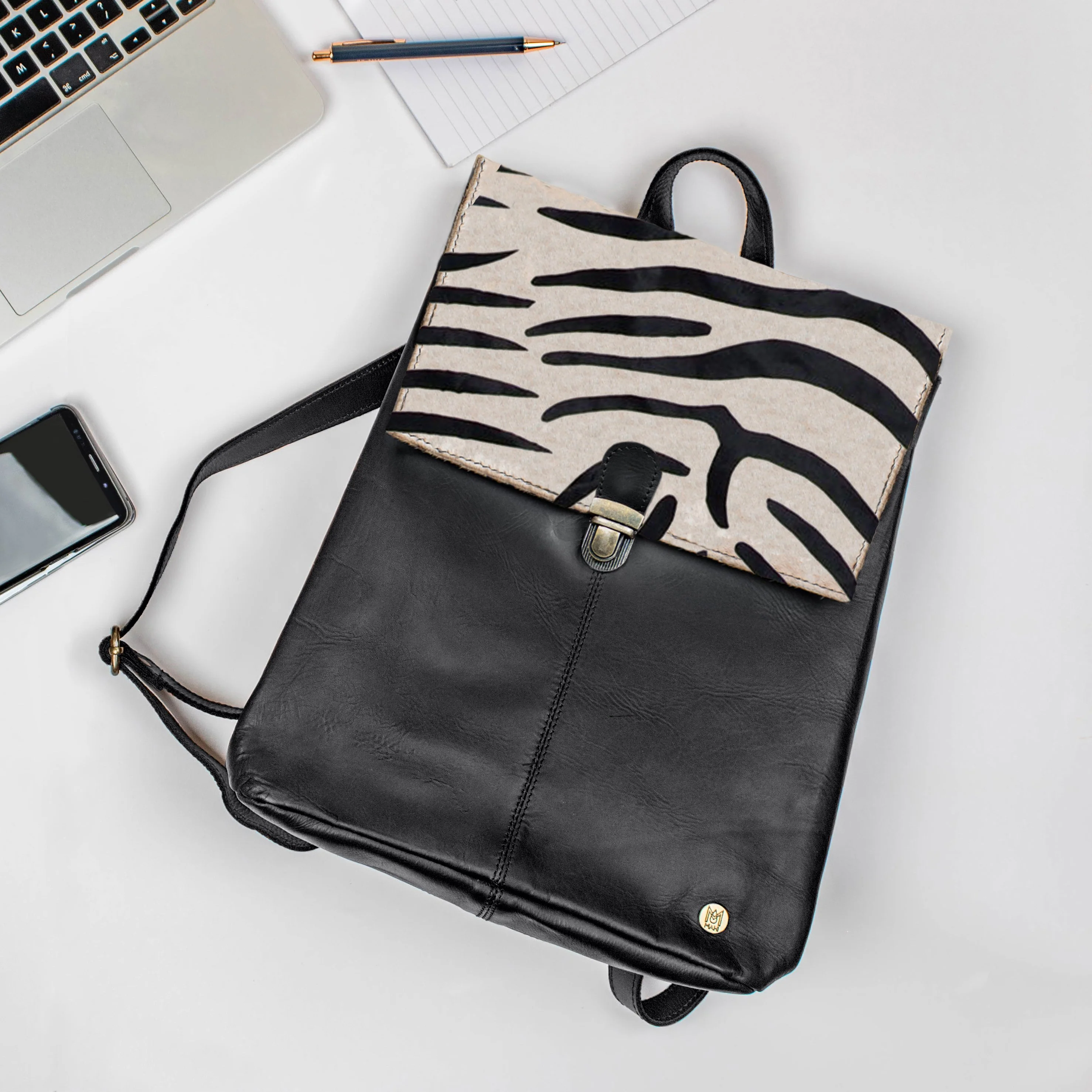 Cowhide Zebra Yale Backpack - Image 2