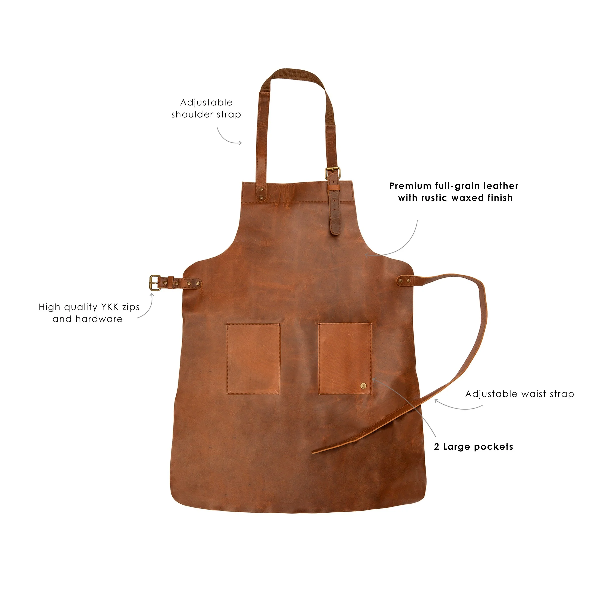 Double Pocket Leather Apron - Image 5