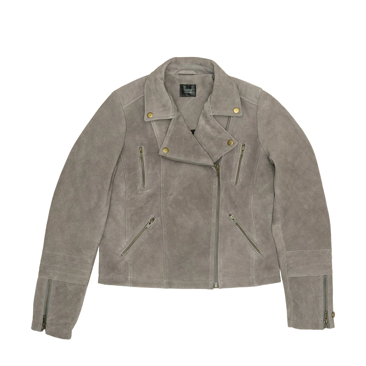 Ladies Suede Biker Jacket - Image 4