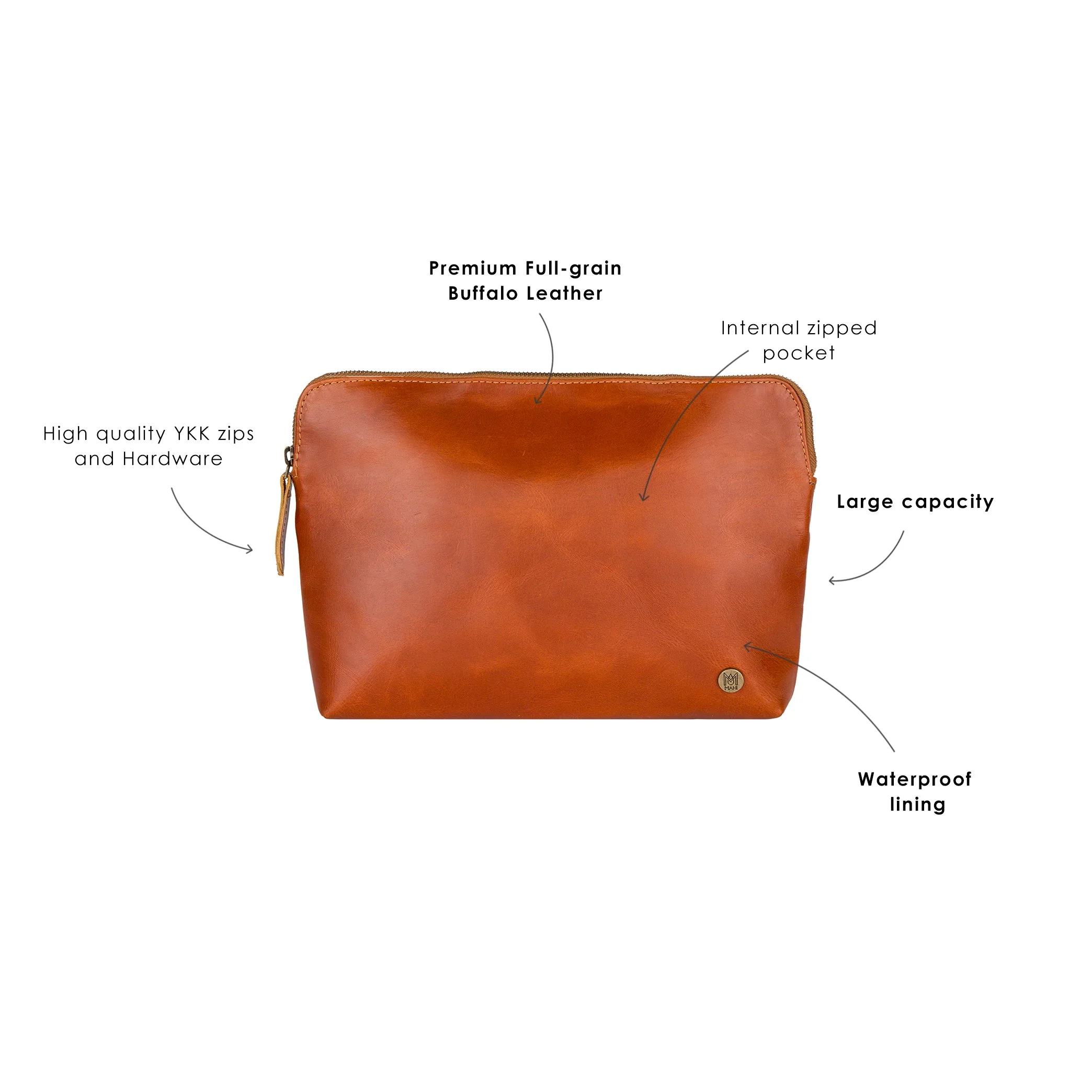 Large Classic Cosmetic Case (Tan) - Image 7
