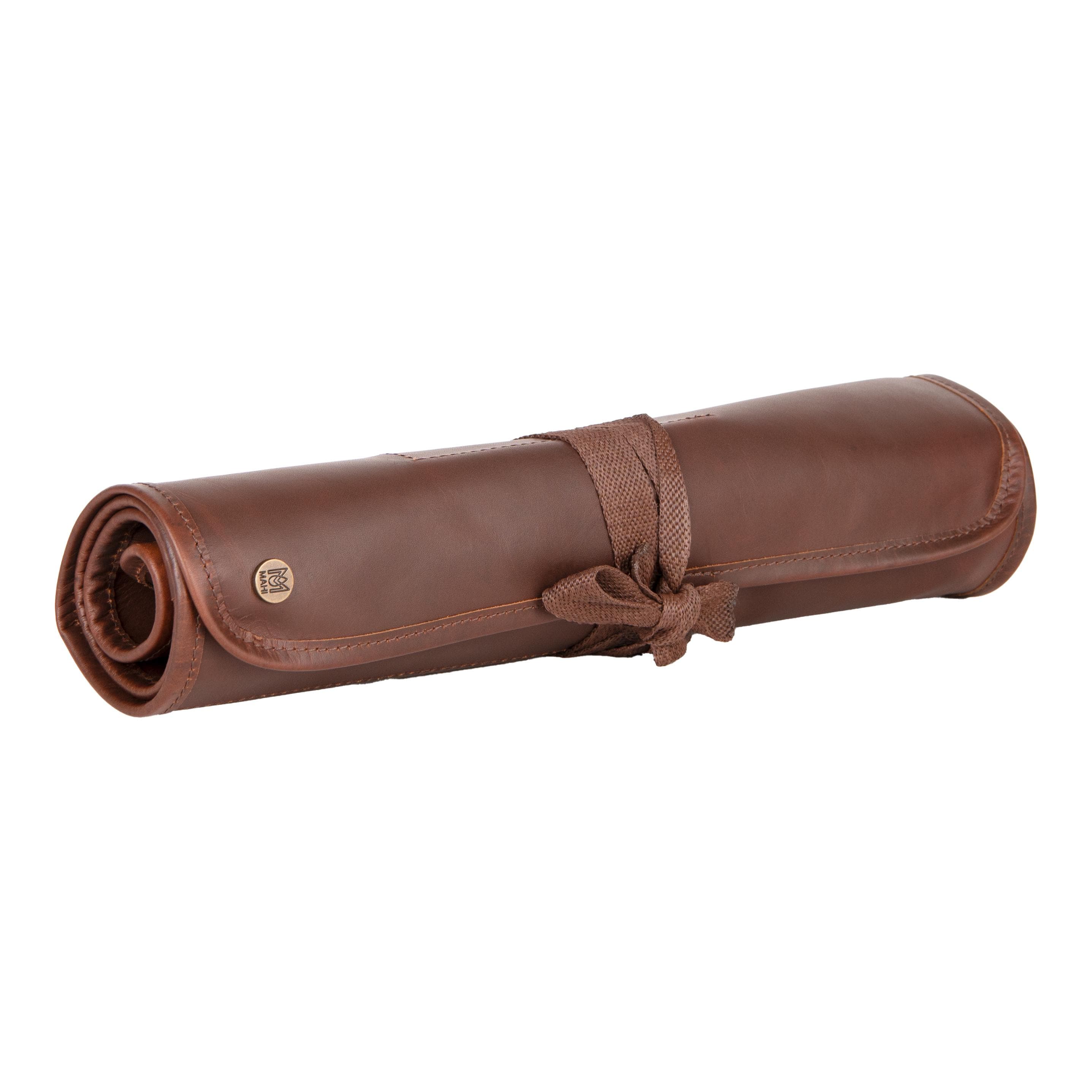 Laser Personalized Brown Leather Knife Roll - Image 6