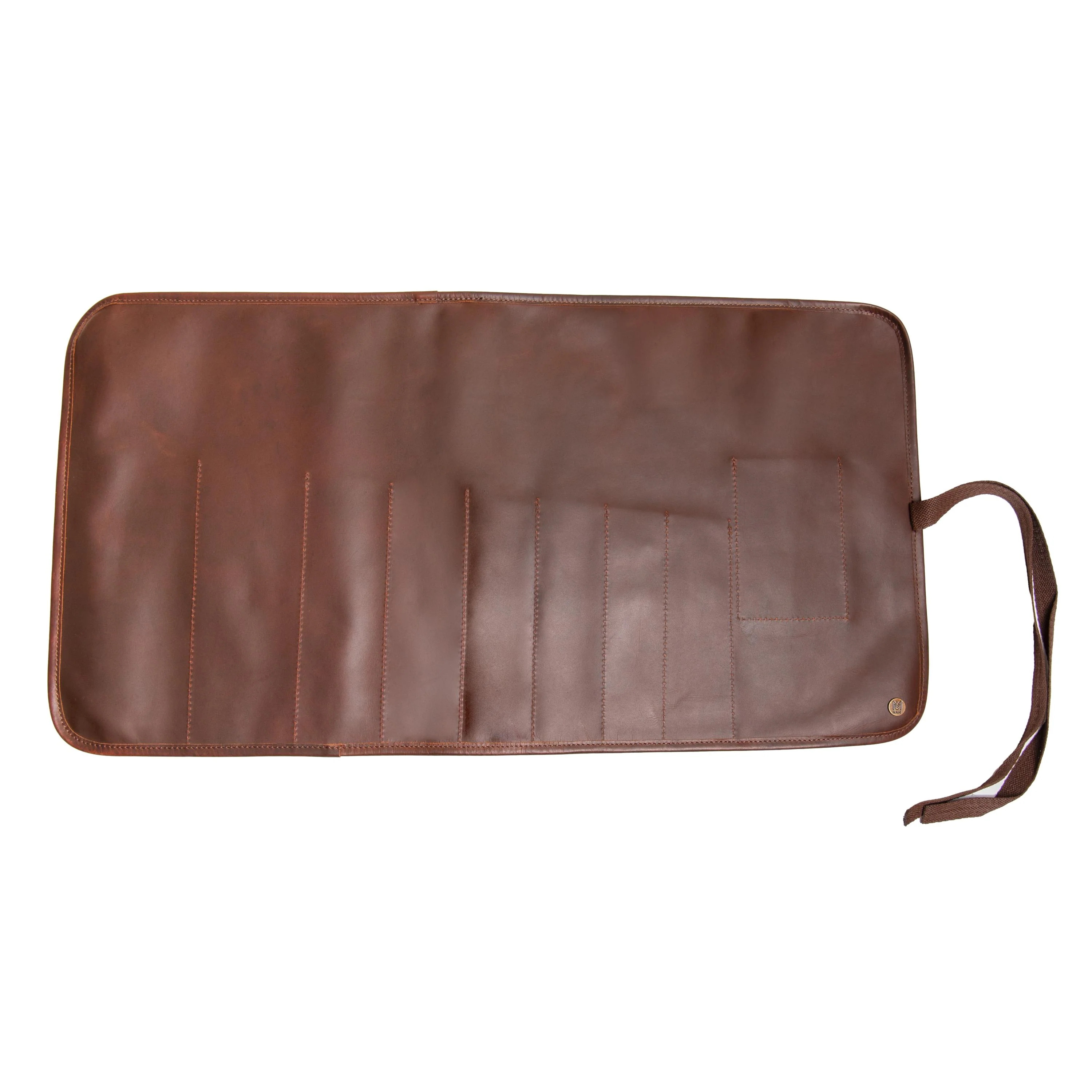 Laser Personalized Brown Leather Knife Roll - Image 7