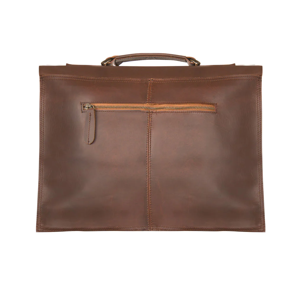 Laser Personalized Leather Messenger Bag - Image 5