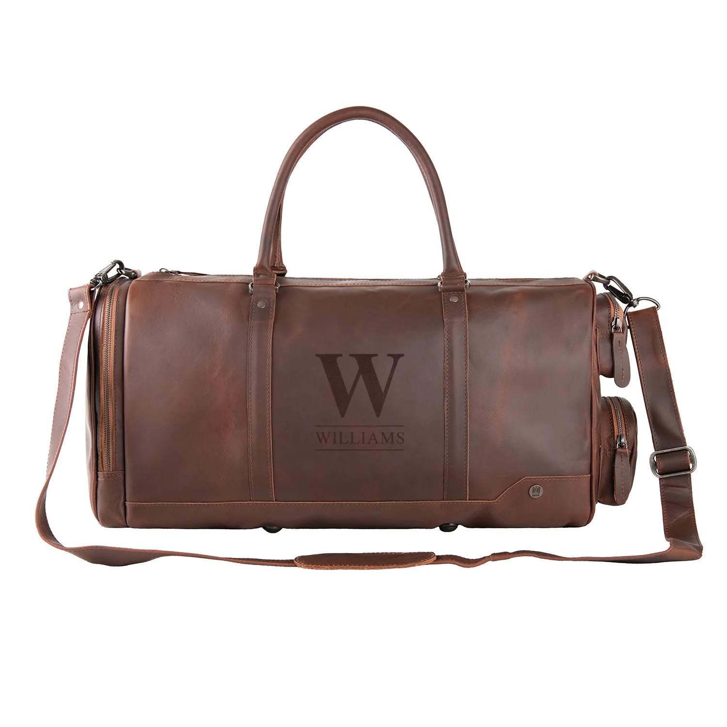 Laser Personalized Leather Overnight Bag - Image 3
