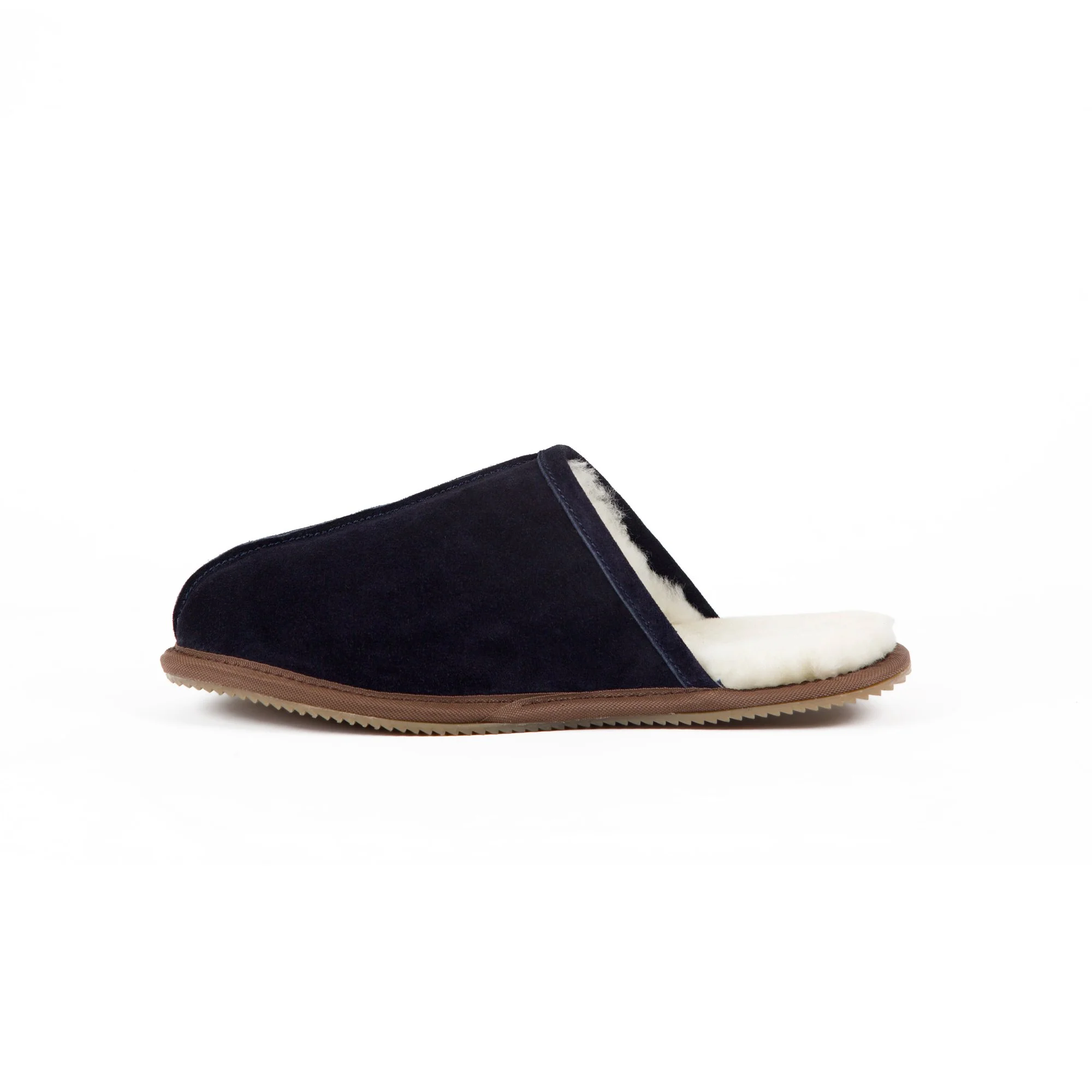 Men's Navy Sheepskin Slippers - Image 4