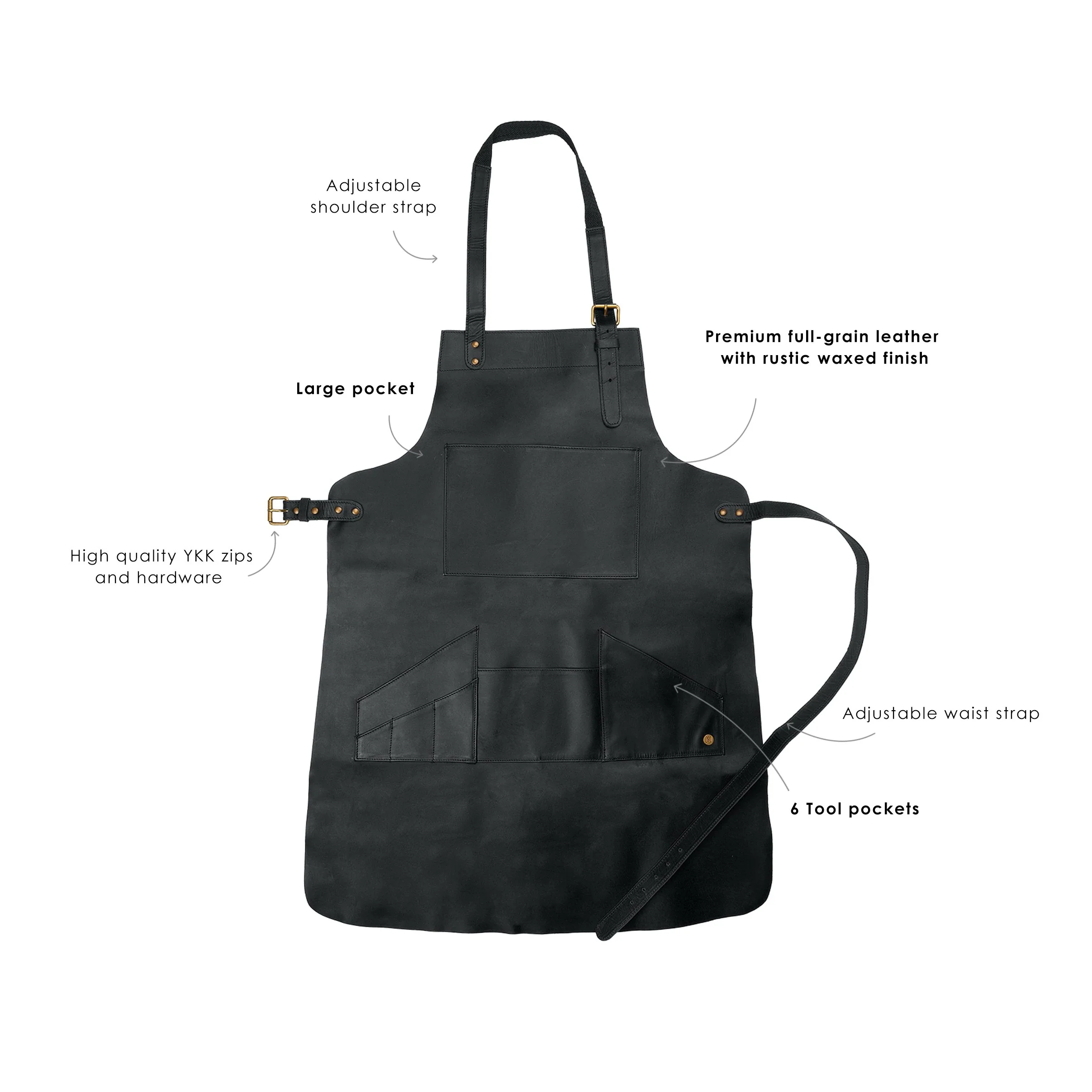 Multi-Pocket Leather Apron - Image 5