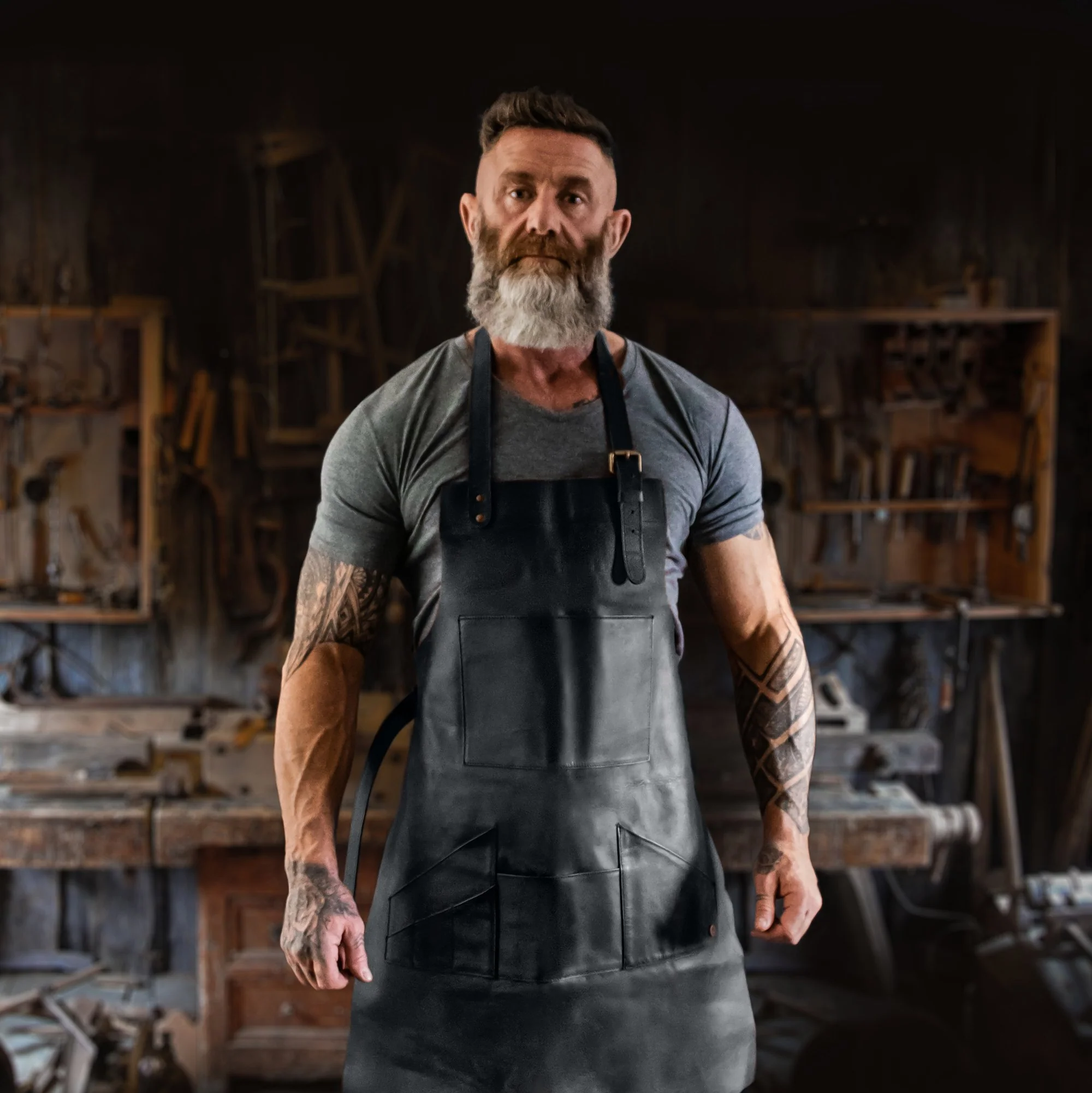 Multi-Pocket Leather Apron - Image 6