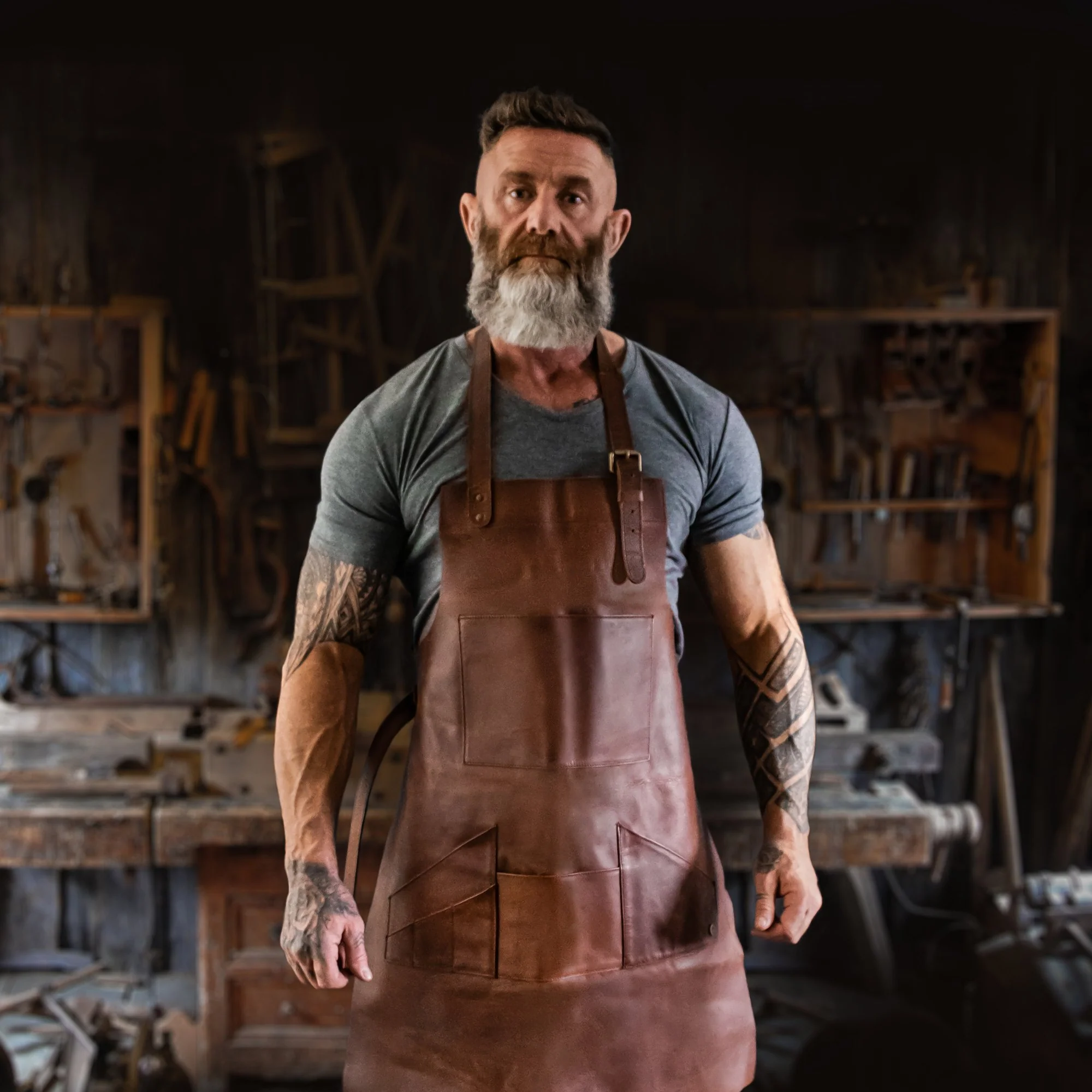 Multi-Pocket Leather Apron - Image 7