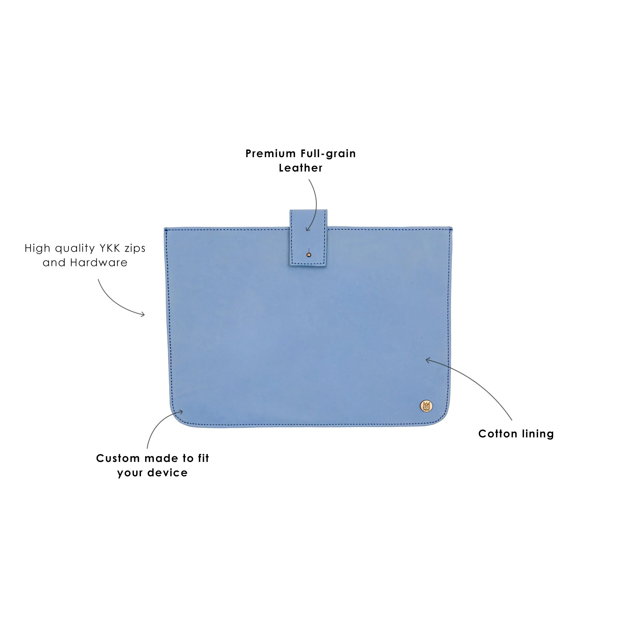 The Stockholm Macbook Sleeve (Blue Suede) - Image 4