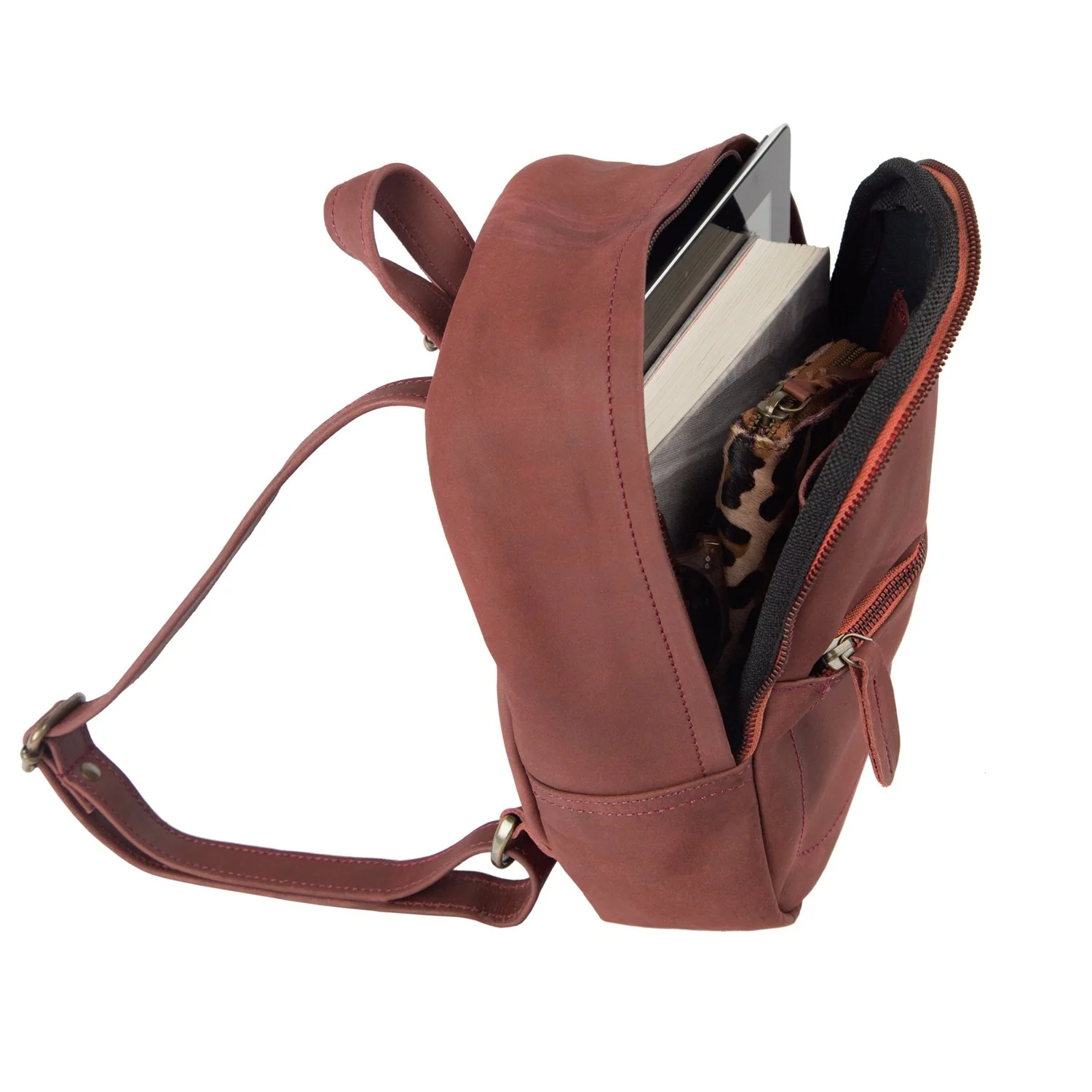 Mini Maroon Rucksack - Image 6